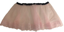 Sheer PINK Nylon LACY HALF SLIP  36-48" Waist  VERY FULL  Slip Length 14"  