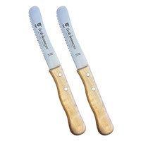 BröTchenmesser 2 Tlg Buttermesser Wellenschliff Buchenholz FrüHstüCksmesser