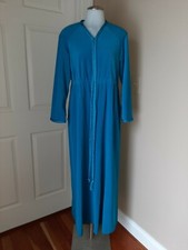 Vintage Vanity Fair Shevelva Robe House Coat Braid Blue Green Teal Small Velvet