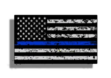 Blue Line Sticker Distressed Grunge USA Flag Window Bumper Cup Laptop Door Decal