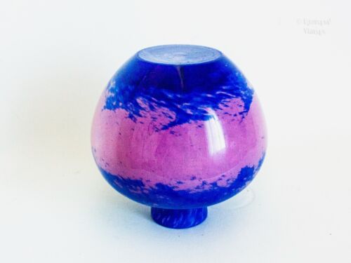 Purple & Pink Cased Glass Squat Bottle Vase Italian Vintage 1980s Murano - Picture 7 of 10