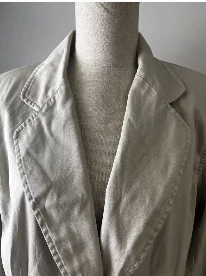 Chaqueta informal Emanuel Ungaro Liberte tostada para mujer talla 14/48 2 botones sin forro Foto 3 de 4