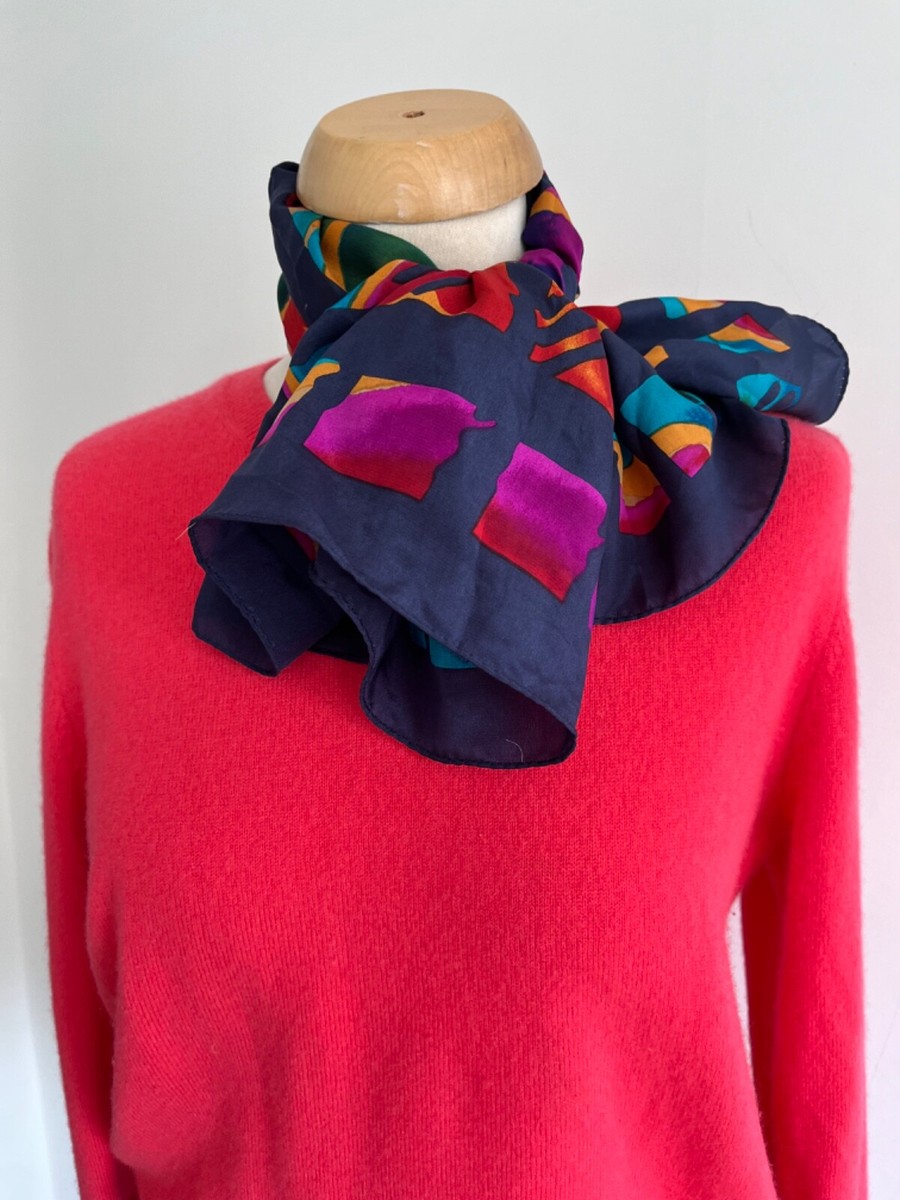 Tie Rack Bold Multicolour Abstract Design 100% Silk Square