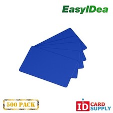 Pack of 500 Royal Blue CR80 Standard Size PVC Cards | 30 mil Thickness by easyID