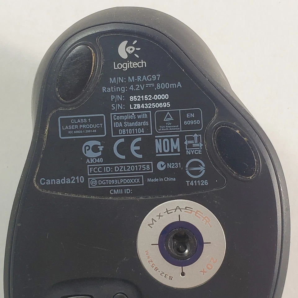 Logitech MX1000 Wireless Laser Cordless Mouse Charging Dock AC Adapter - Image 2 of 4