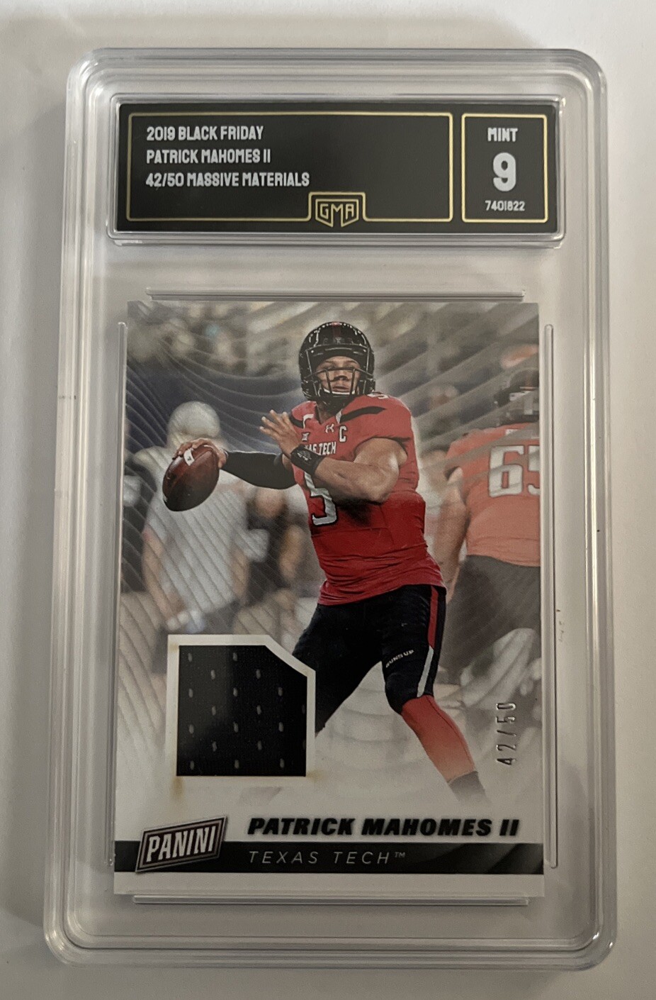 Grado 9 GMA 2019 Black Friday Juego Usado 42/50 Materiales Masivos Patrick Mahomes