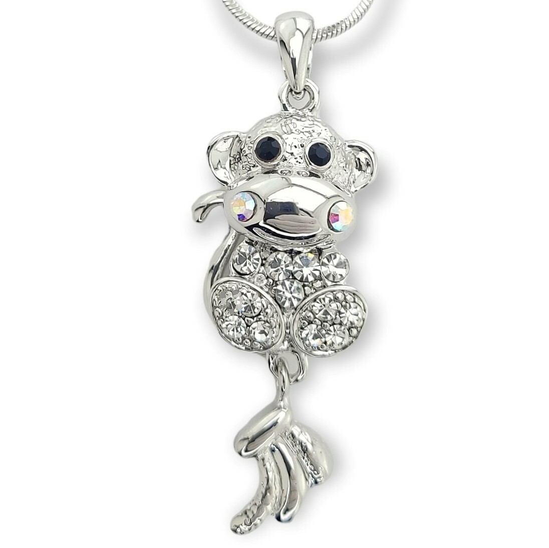 Swarovski Crystal Chimpanzee Pendant Necklace with 18 Inch Chain