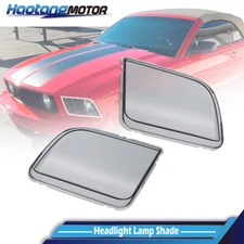 1 Pair Chrome Housing Smoke Headlight Lens Cover Fit For 2005-2009 Ford Mustang 