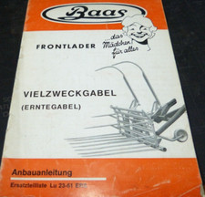 Baas -Frontlader Vielzweckgabel Erntegabel Anbauanleitung/Ersatzteilliste