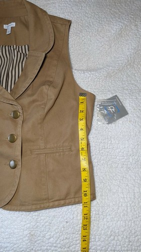 NWT'S RELATIVITY $48 Button Up Vest WARM CARAMEL Beige Size Medium Women's - Picture 6 of 11