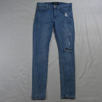 Express 6 Mid Rise Legging Light Destroyed Stretch Denim Jeans