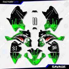 Green Savage Camo Racing Graphics kit fits Polaris Outlaw 110 ATV Decals 15-22
