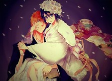 Anime bleach kurosaki ichigo kuchiki rukia kimono flower CCG Gaming Mat Desk