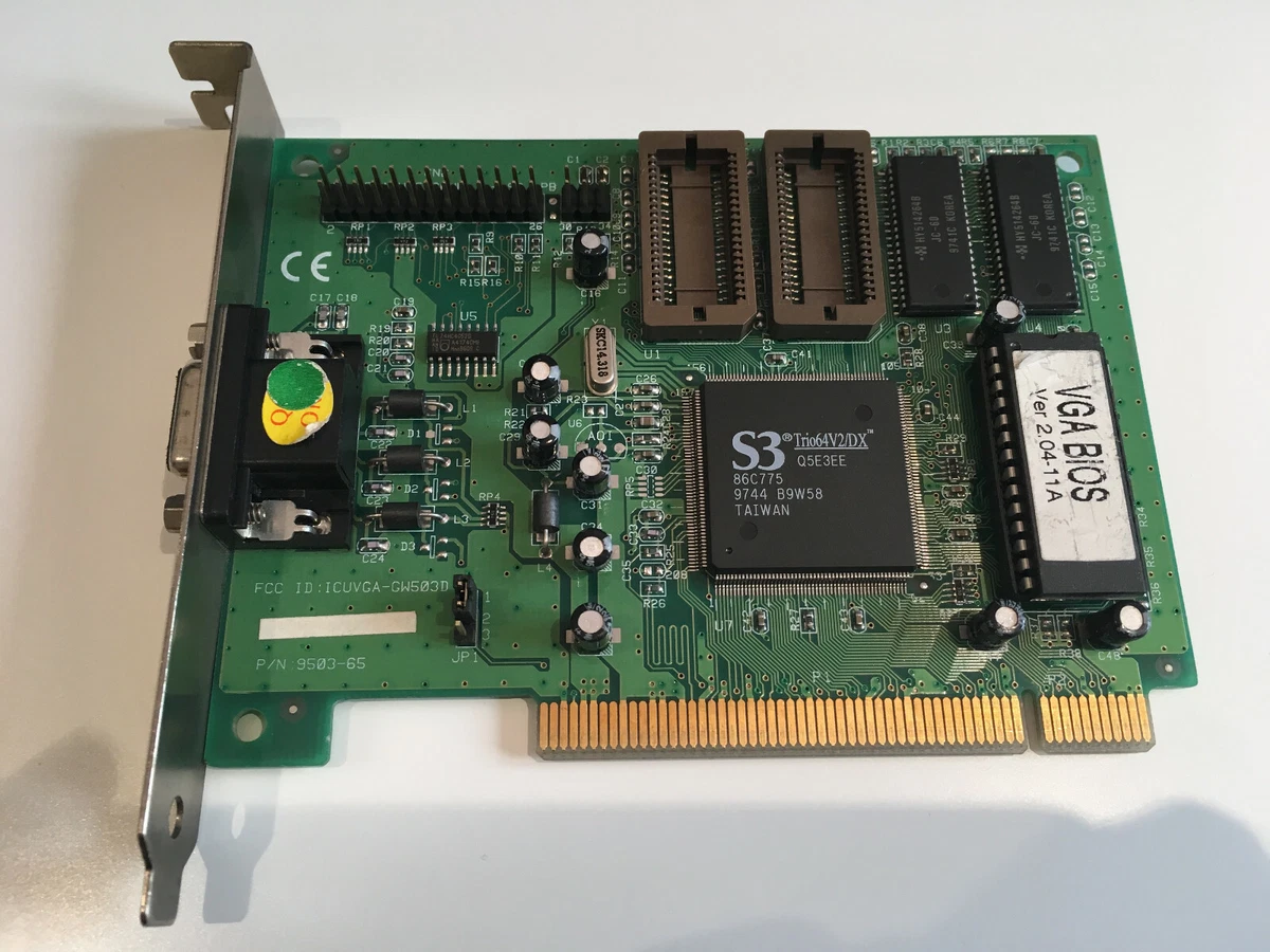VINTAGE GRAPHICS CARD S3 Trio64V+ Fastware Pci Slot - Video Card - Tested EUR 10,42 - FR