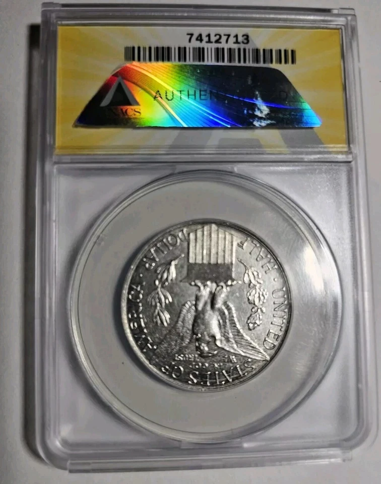 1915 "S/S" Panama Pacific Commemorative Half Dollar 50c ANACS AU50 - Image 2 of 4