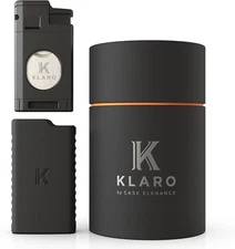 KLARO Triple Torch Lighter and Guillotine Cutter - Protective Lighter Cover, Man