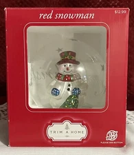 Red Snowman Handblown-Handmade Glass Globe That Lights up W/Color Changing LED