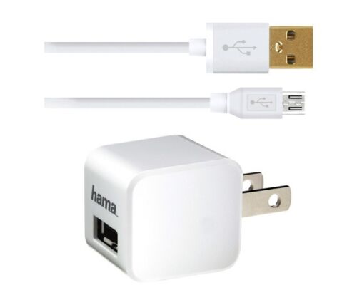 NEW Original HAMA Wall Home Charger 2.4 Amp Cube/ 6FT Micro USB Cable  - Picture 1 of 4