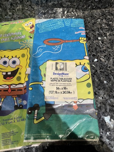 Vtg Spongebob SquarePants Party Bundle Invitations 8ct Cups Centerpiece Table - Picture 7 of 10