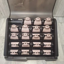 Remington T Studio H-9000 Hot Rollers 19 Hair Curlers Heated w/ Clips Pageant