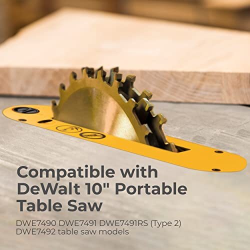 Dado Throat Plate Compatible with DeWalt 10" Portable Table Saw DWE7490