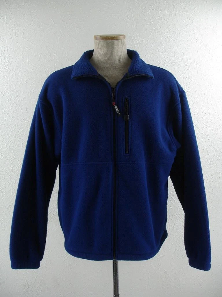 Cabela’s Mens M Polartec Fleece Windbreaker Blue Full-Zip Pockets Jacket Sweater