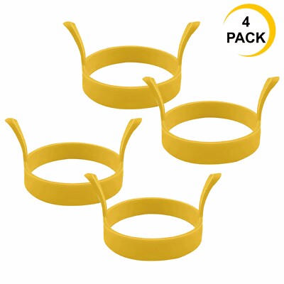 SILIKON EIER BRATEN RING BRATEN POCHIERER FORM PERFEKT FÜR PFANNKUCHEN EI 4 Stück