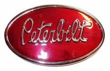 PETERBILT Classic Red Logo Metal w/ Enamel Finish BELT BUCKLE