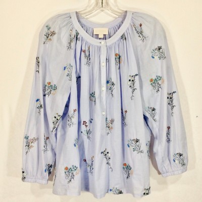 j crew embroidered peasant top