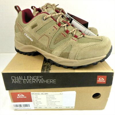 Clorts Women's Hiking Waterproof Suede Leather Lightweight Trail Sneakers US 7.5