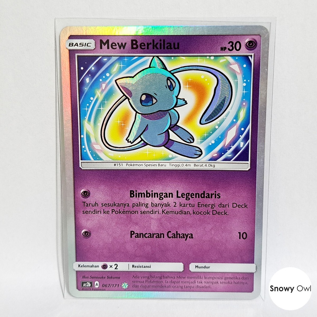Mew Berkilau 067/171 AS2b Shining Legends Holo Pokemon TCG Card