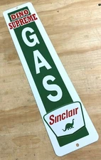 Sinclair Dino Supreme Gas Oil Station Aluminum Metal Sign Dino Dinosaur 4x18