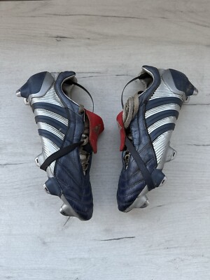 Adidas Predator Pulse SG Blue Leather Football Cleats Boots US9 UK8 1/2 