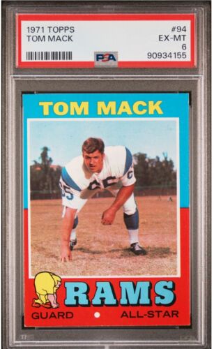 1971 TOPPS FUSSBALL #94 TOM MACK, PSA 6 EX-MT