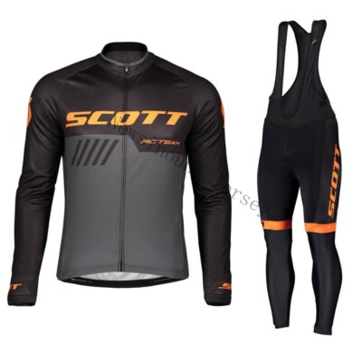 SCOTT Herren Radtrikot Fahrradtrikot Trägerhose Langarm Trikot Fahrradbekleidung