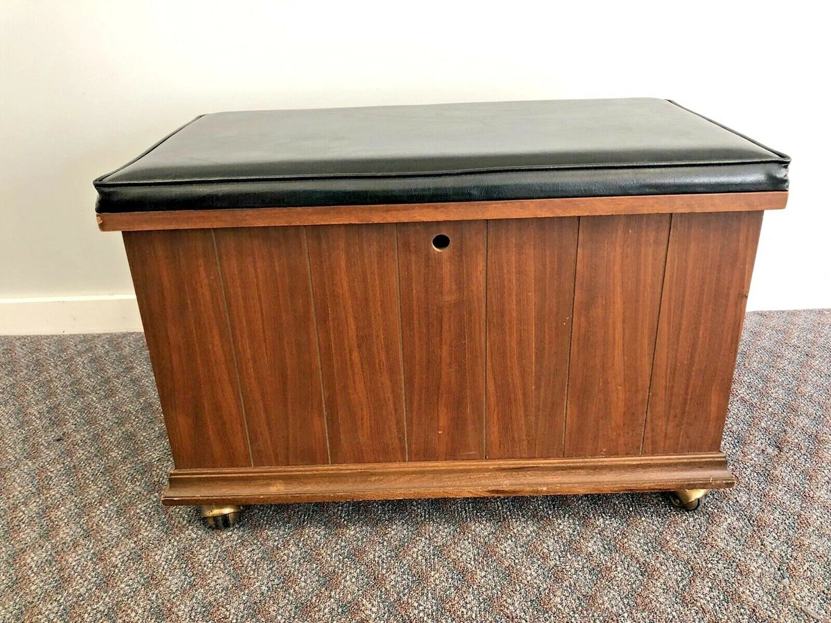 Mid Century Modern Lane STORAGE CHEST vintage bar rolling bench retro serving ca