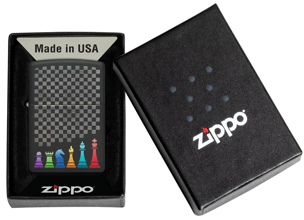 Zippo 48662, Chess Pieces Design, Black Matte Finish Lighter | eBay