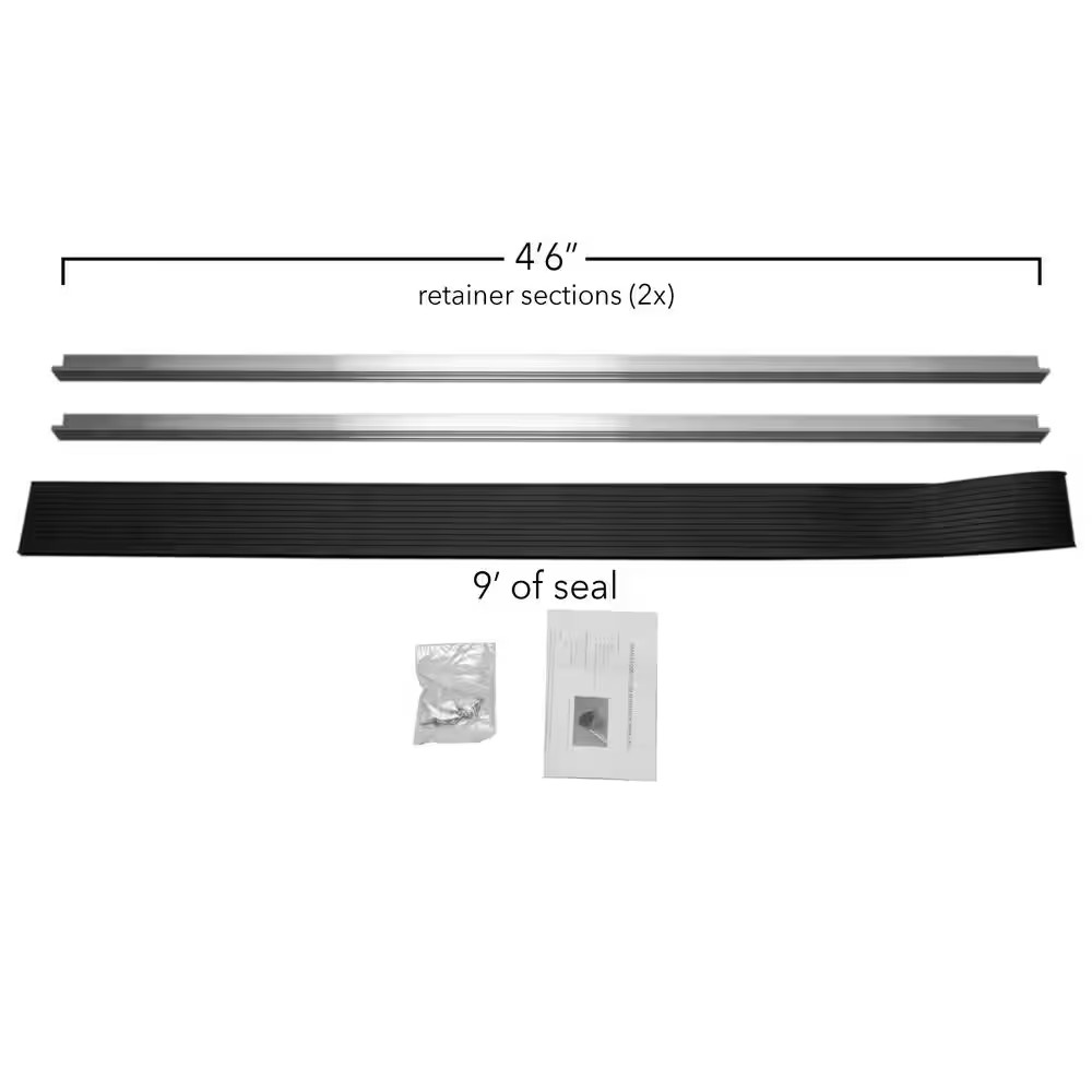 Rodent Block Garage Door Bottom Seal Kit with 1-3/8 In. Aluminum Retainer And