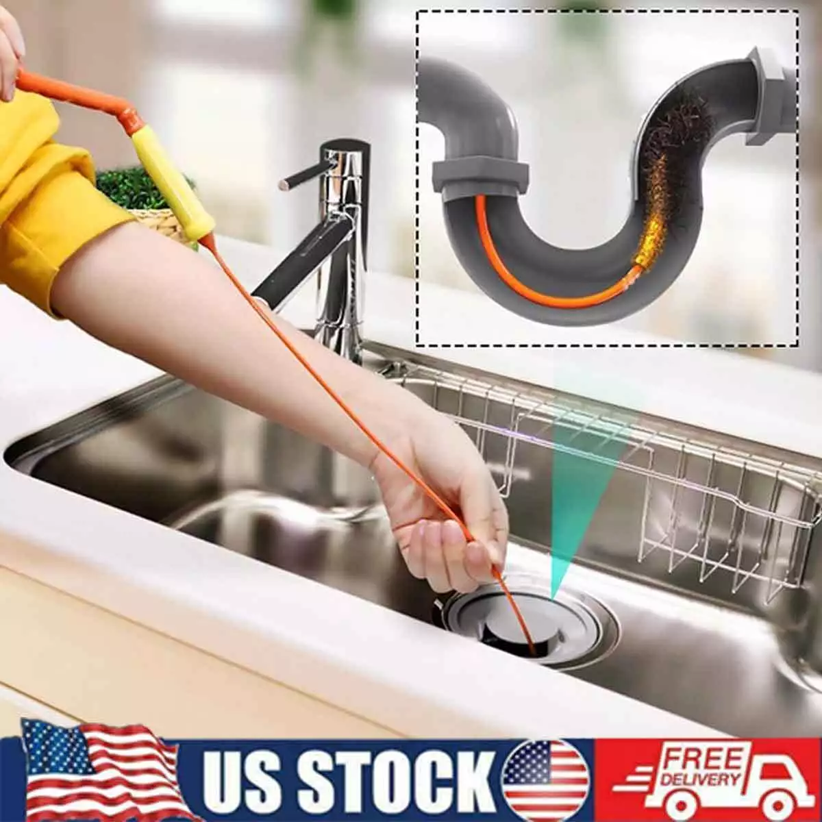 Drain Cleaner Plus Hair Clog Removal Tool Unclog Sink Tub Pipe