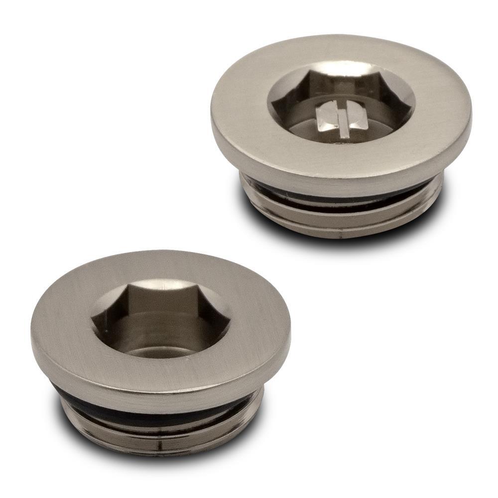 Brushed Nickel Blank & Bleed Plug Set for Radiators & Towel Rails