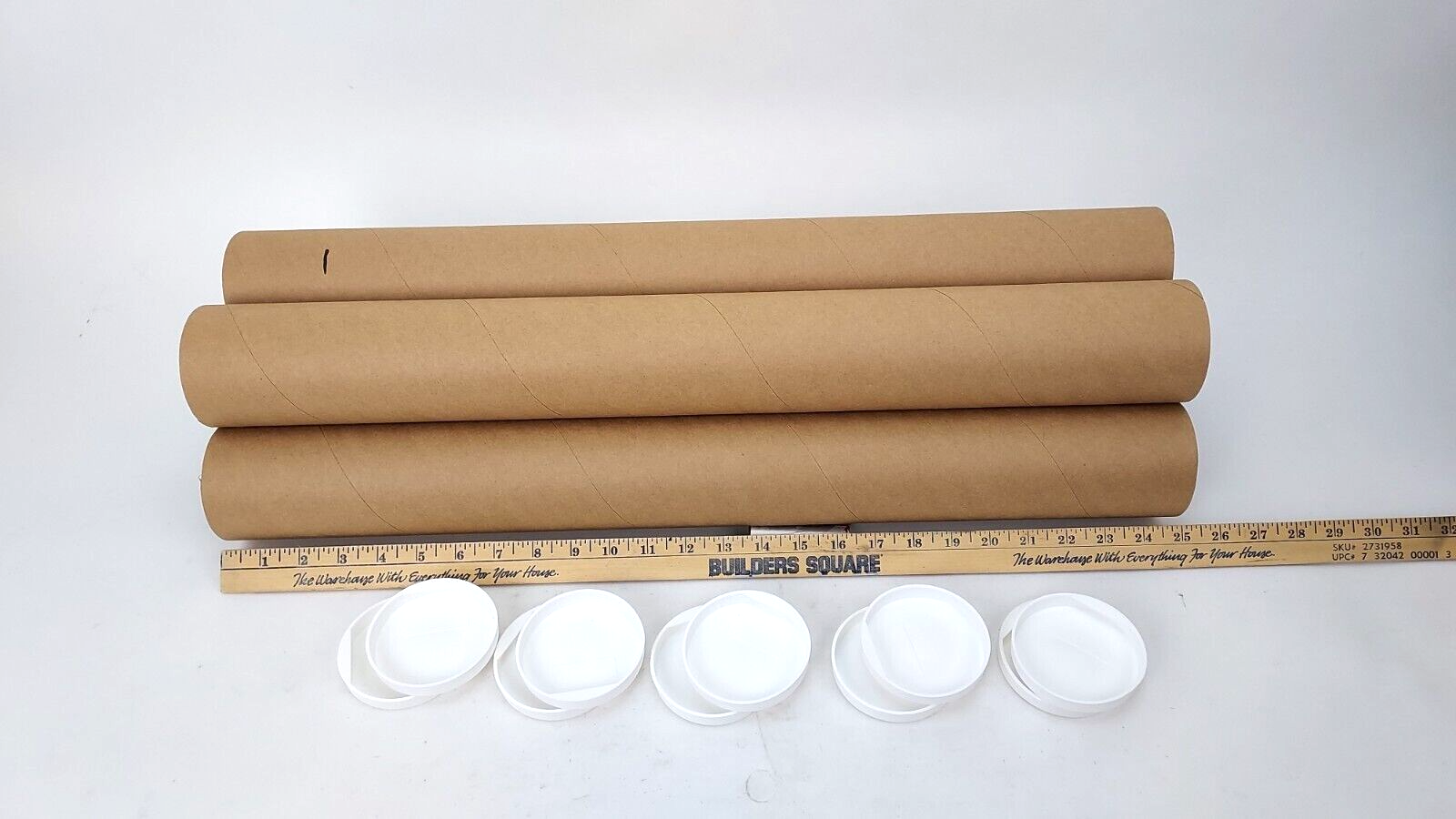 Uline S2643 Mailing Tubes 3X24" Premium Poster With Plastic End Caps