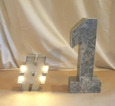#1 Silver Large 13" Table/Wall Sign Led Light Decoration