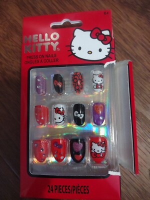 Hello Kitty Press On Nails--24 Pieces-NIB