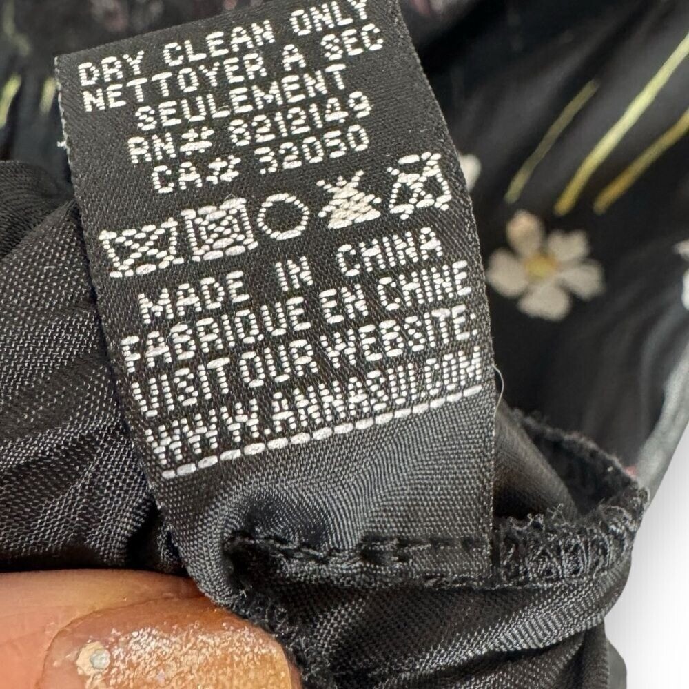 Anna Sui Anthropologie Womens Silk Babydoll Dress Size 6 Floral Whimsigoth Fairy