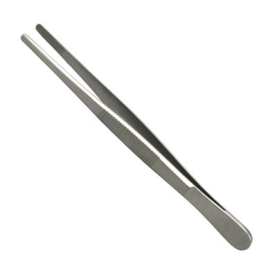 Set of 2 Standard Dressing Forceps, 5.5'', Straight, Serrated Tips, Premium