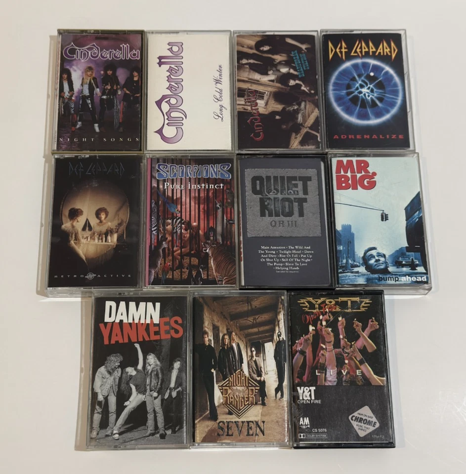 Hard Rock 34 Cassette Lot Cinderella Def Leppard Mr. Big Dio Dokken Scorpions - Image 2 of 4