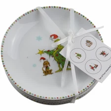 Dr Seuss Grinch Max Christmas Appetizer Snack Side Cake Plates