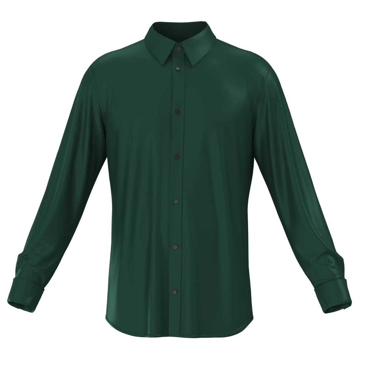 slim fit dress slacks Emerald Green Solid Satin Men's Long Sleeve Dress Shirt, L