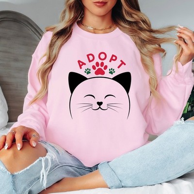 Adopt Cat Pet Adoption Animals Damen Sweatshirt Pullover