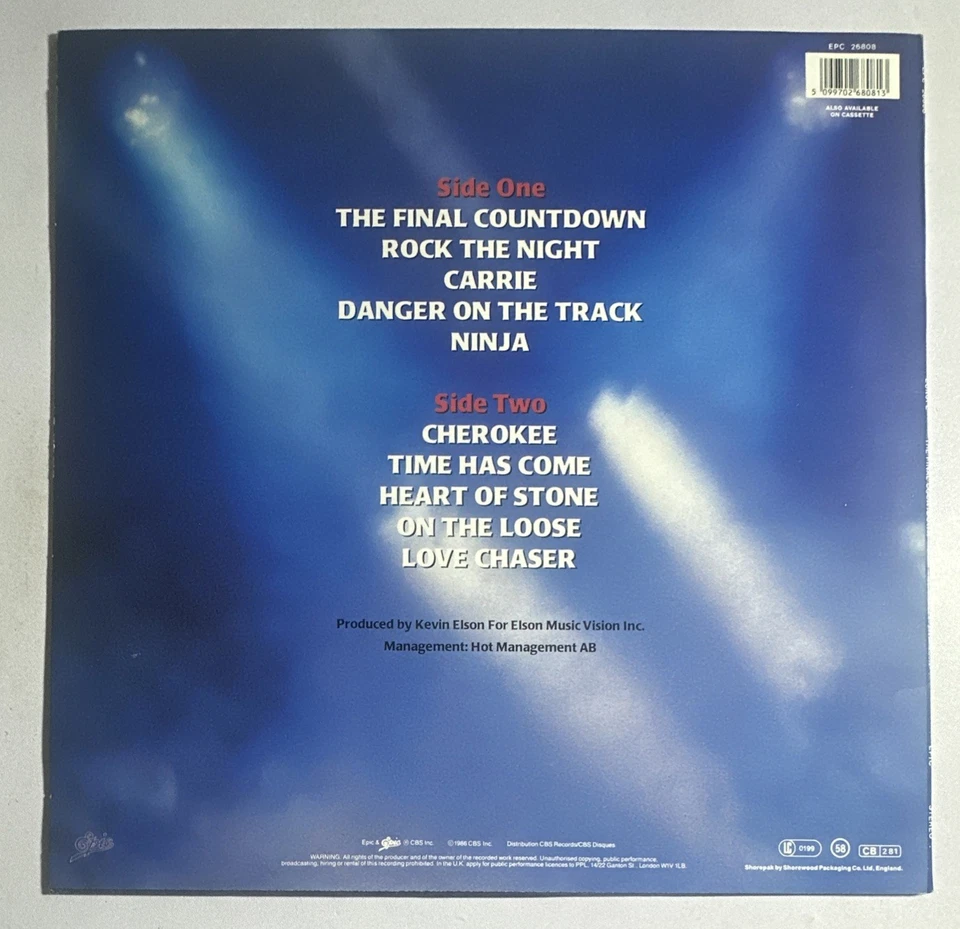 Europe The Final Countdown Lyric Sheet LP Album Vinyl Record EPC 26808 EX/EX - Image 3 of 4